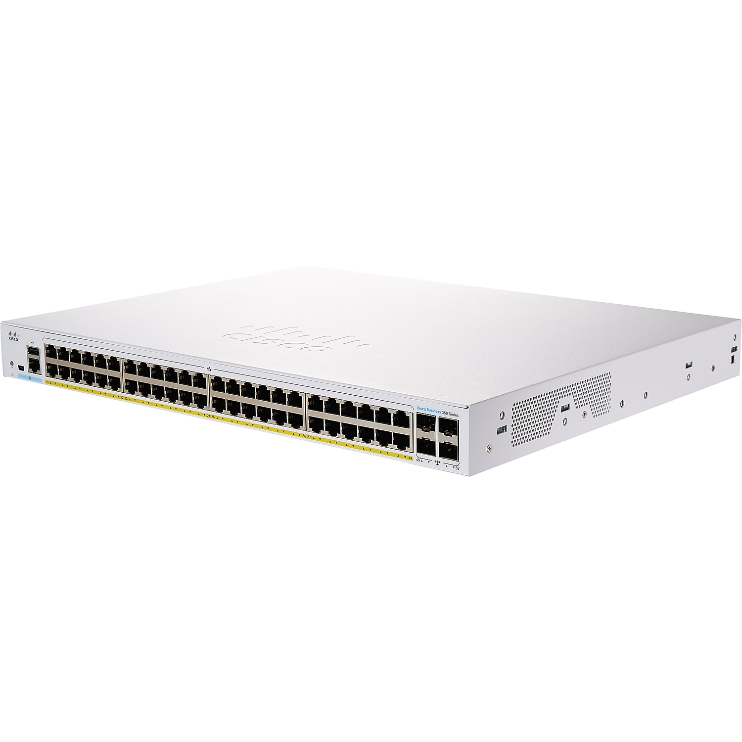 Cisco Business 350 Series 350-48P-4G - Switch - L3 - managed - 48 x 10/100/1000 (PoE+) + 4 x Gigabit SFP - rack-mountable - PoE+ (370 W)
