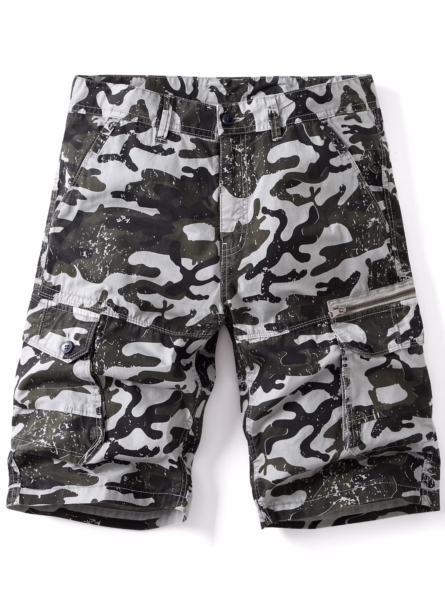 Niuer Summer Cargo Short for Mens Boys Cotton Camo Casual Lounge Lightweight Overalls Short Pocket Knee Length Hiking Pant
