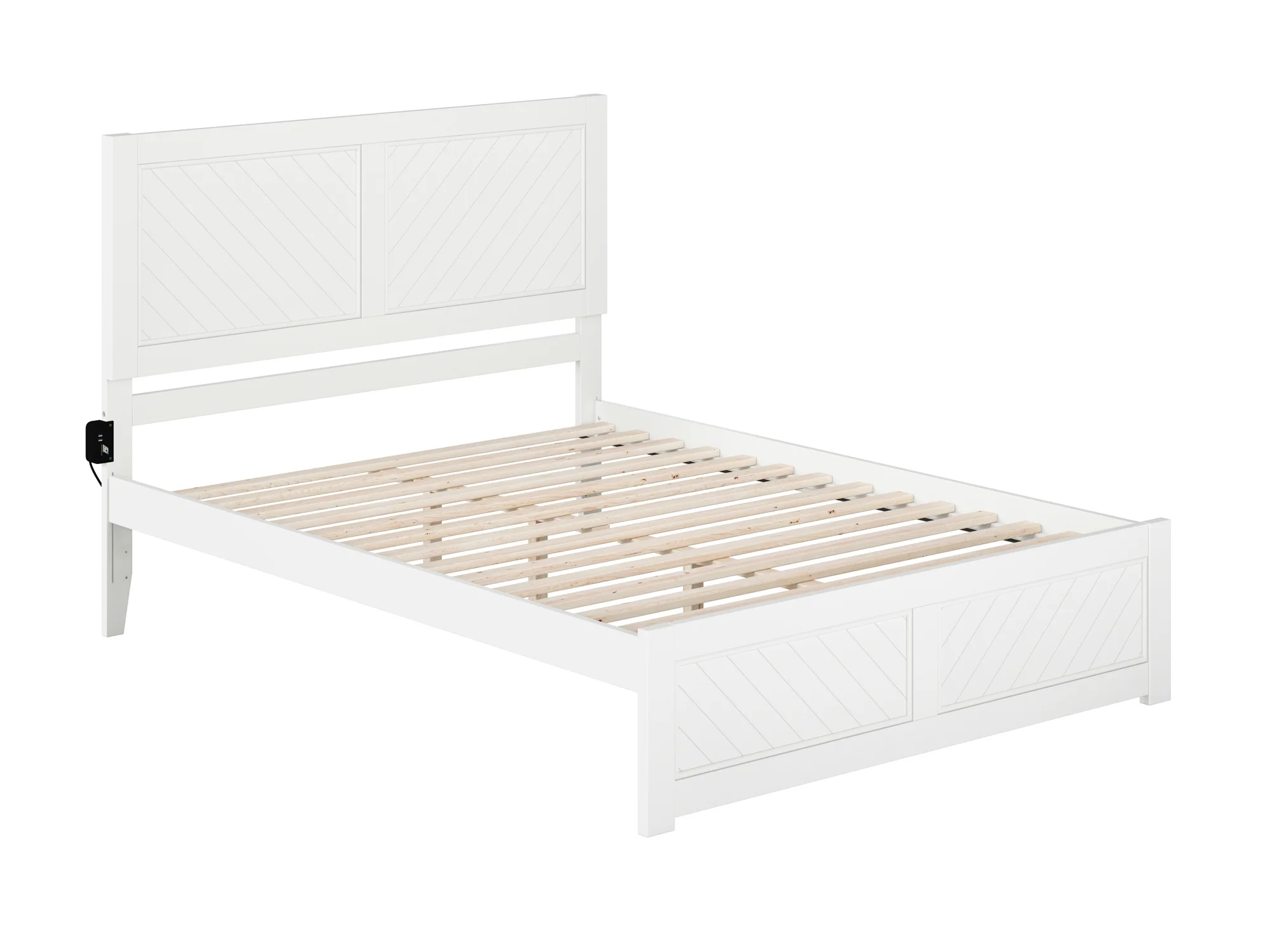 AFI Canyon White Solid Wood Platform Bed with Matching Footboard, Queen
