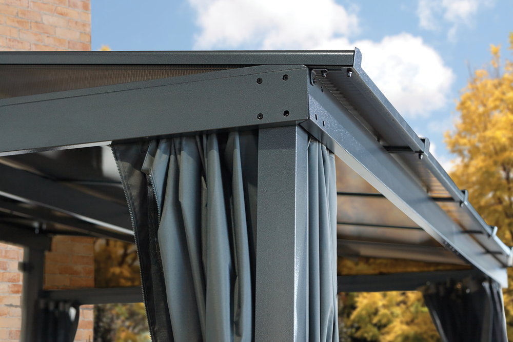 Sojag Pompano 12x16 wall gazebo - grey