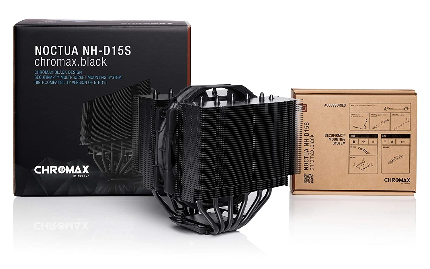 senbaida NH-D15S chromax.Black, Premium Dual-Tower CPU Cooler with NF-A15 PWM 140mm Fan (Black)