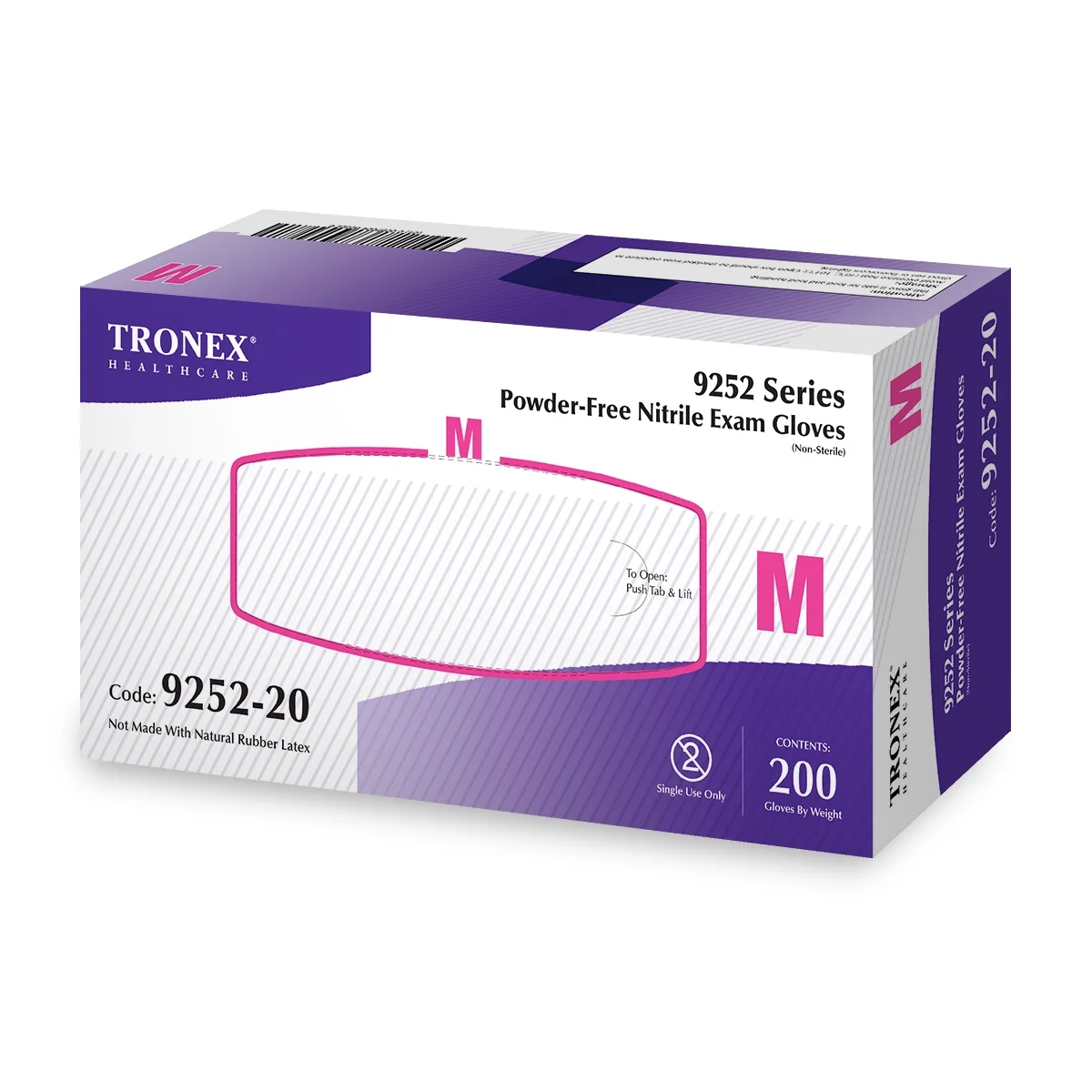 200 Pack Tronex Nitrile Exam Disposable Gloves, Powder-Free, Finger-Textured, Blue, X-Large (Box of 200)