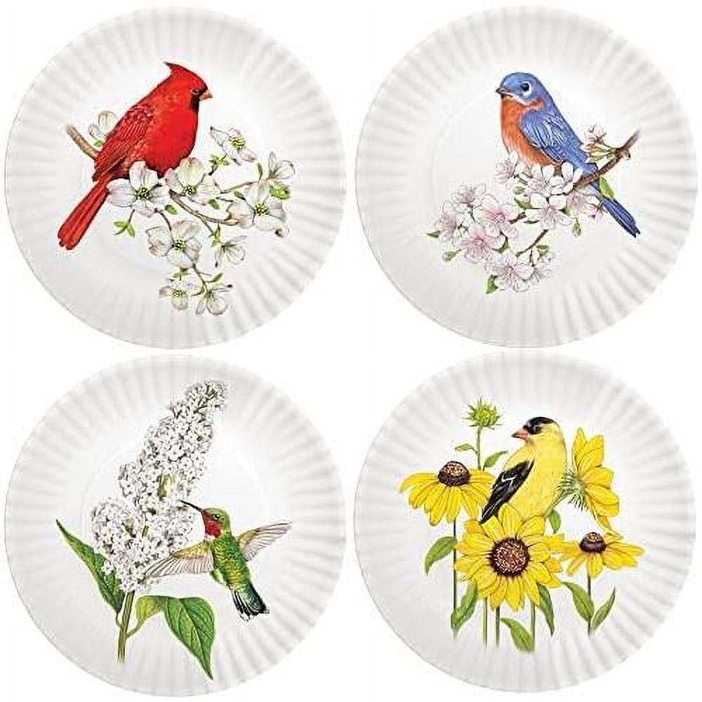 Spring s 6-Inch Melamine Appetizer Snack Plates, Set Of 4 Assorted