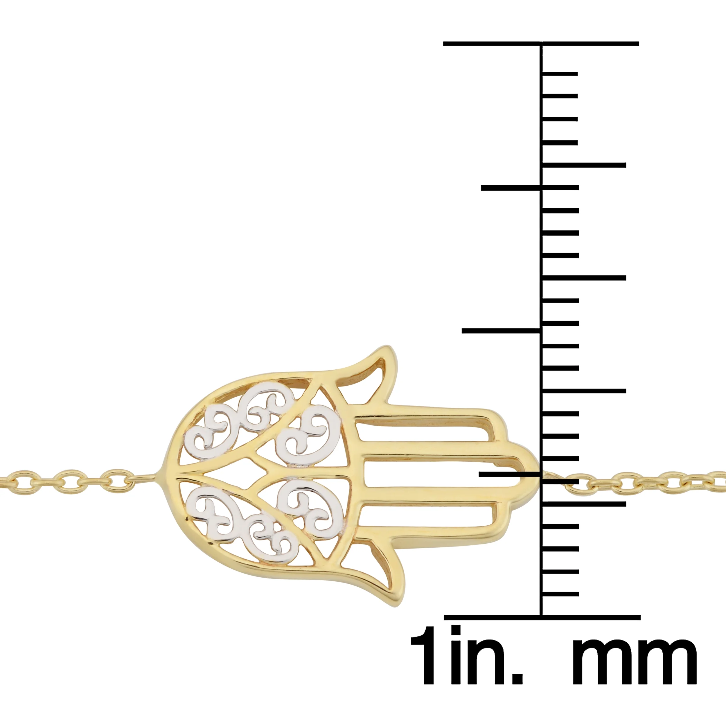 10k Two-Tone Gold Hamsa Bracelet (7.25 inch)