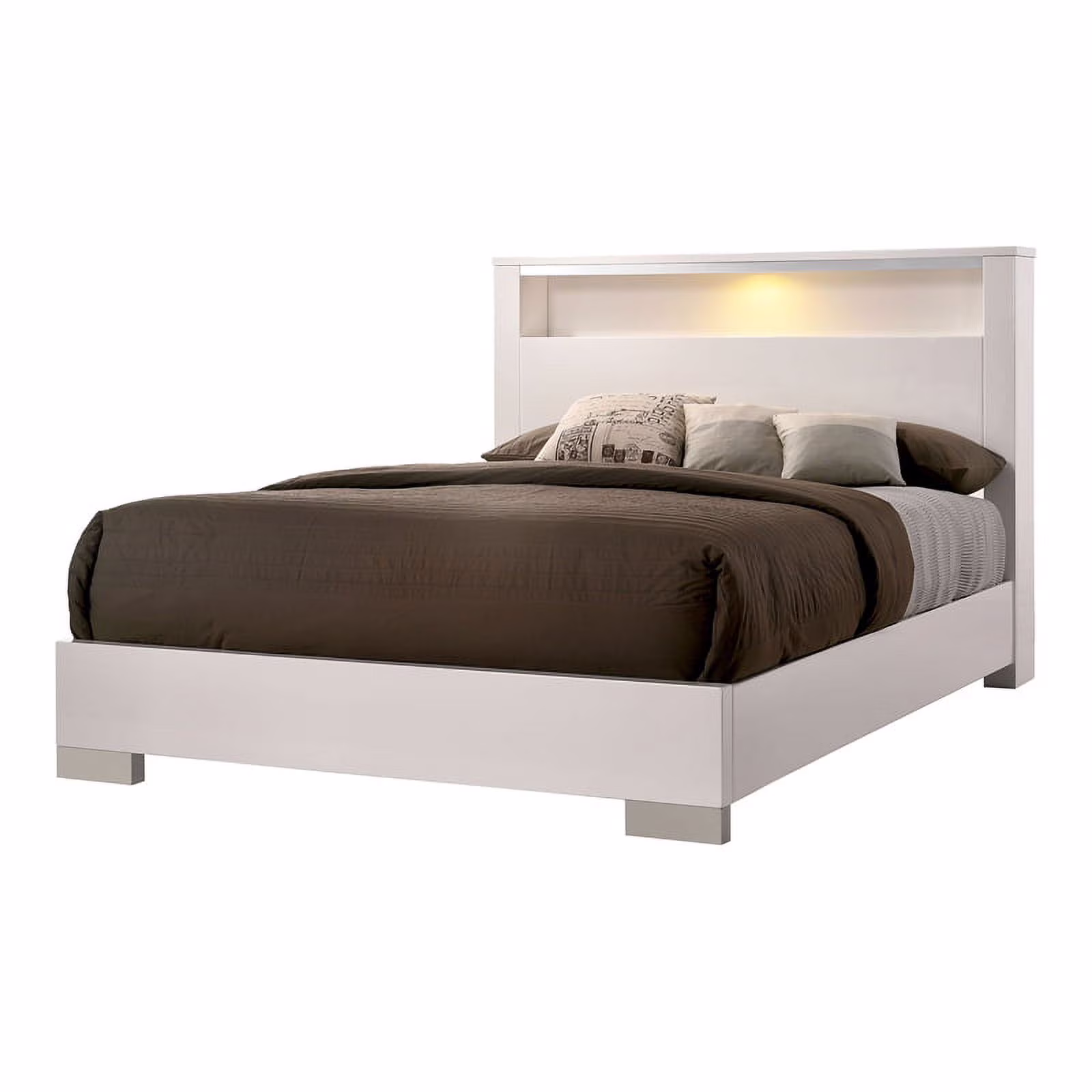 Furniture of America Quaker Contemporary Wood Queen Bed in White