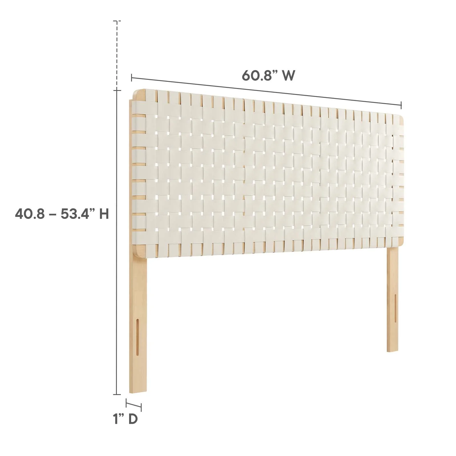 Modway Sparta Weave Queen Vegan Leather Headboard in Natural Beige