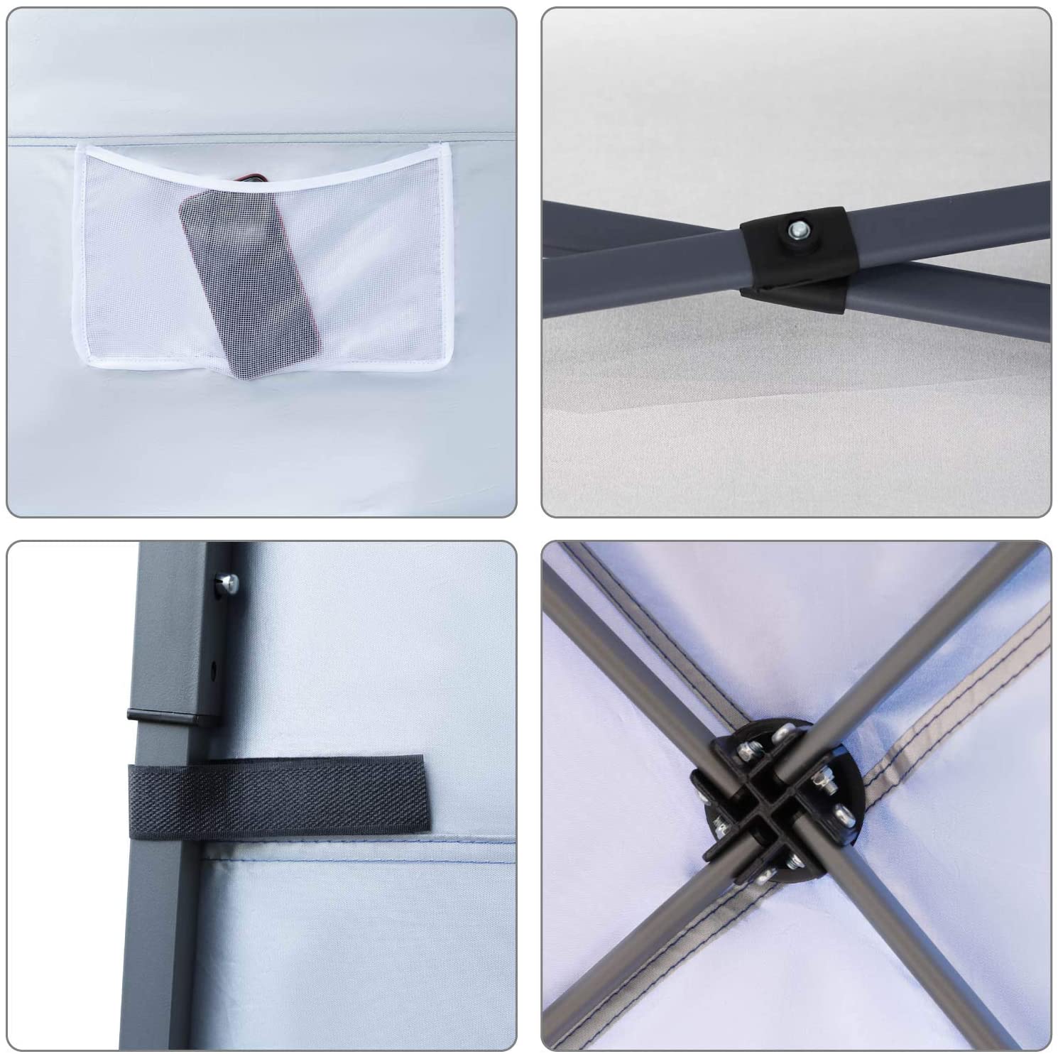 ABCCANOPY 10ft x 10ft Base / 8ft x 8ft Top Pop Up Canopy Tent with 1 Sun Wall and Backpack Bag,Blue