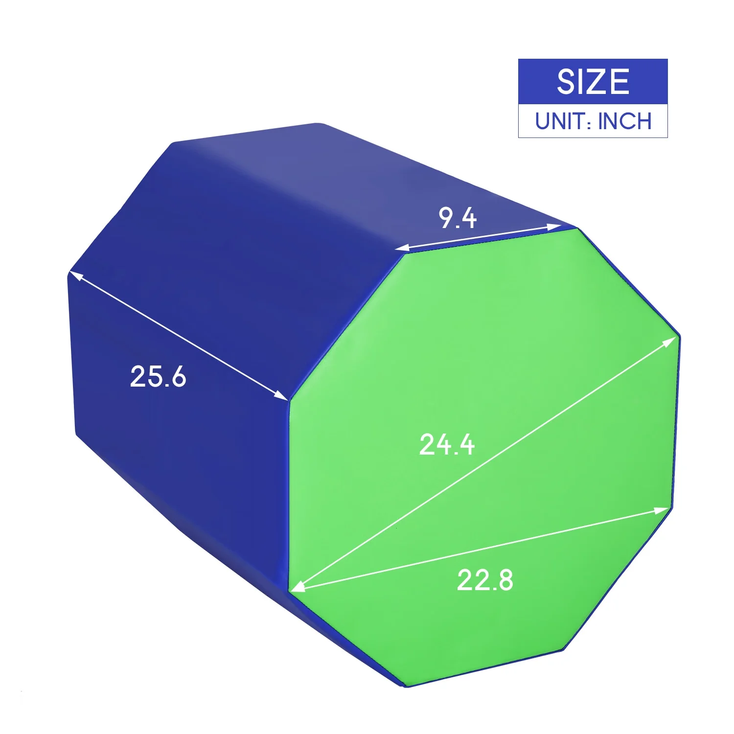 YRLLENSDAN 25x 26 inch Octagon Tumbling Mat for Gymnastics, Gymnastics Octagon Tumbler Mat Fitness Equipment Mat Home Gym, Blue