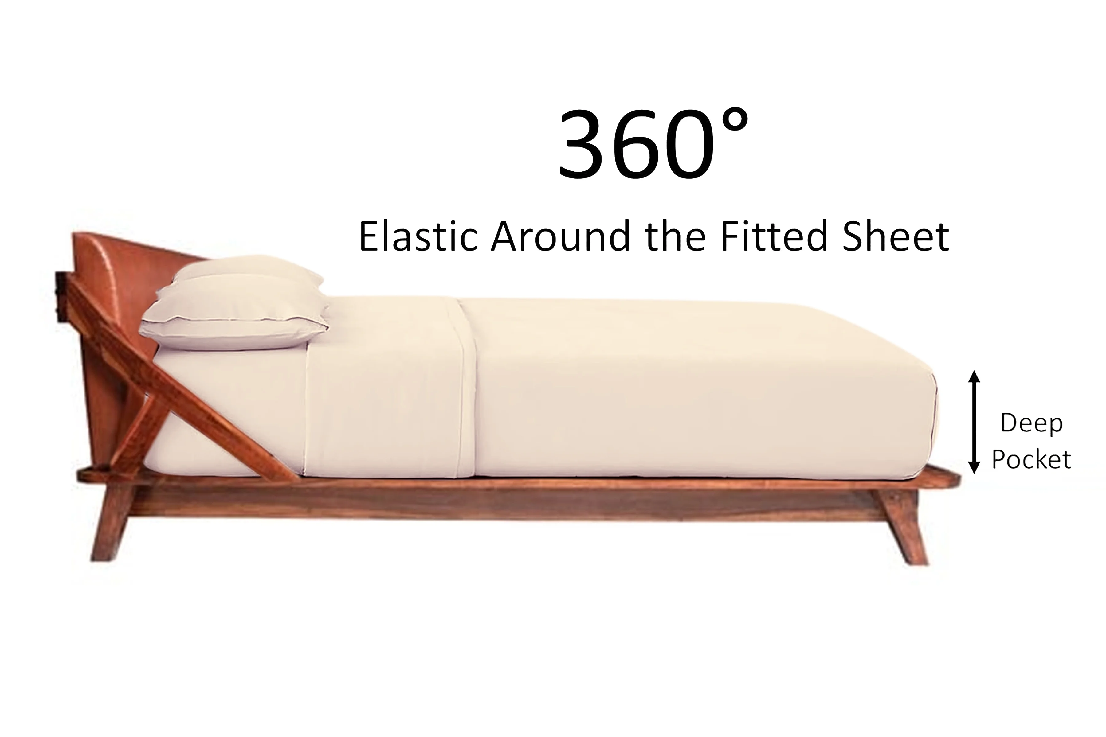 400-Thread Count Bed Sheets Italian Finish 100% Egyptian Cotton 4-PCs - Sheet Set, Fits Mattress Upto 21
