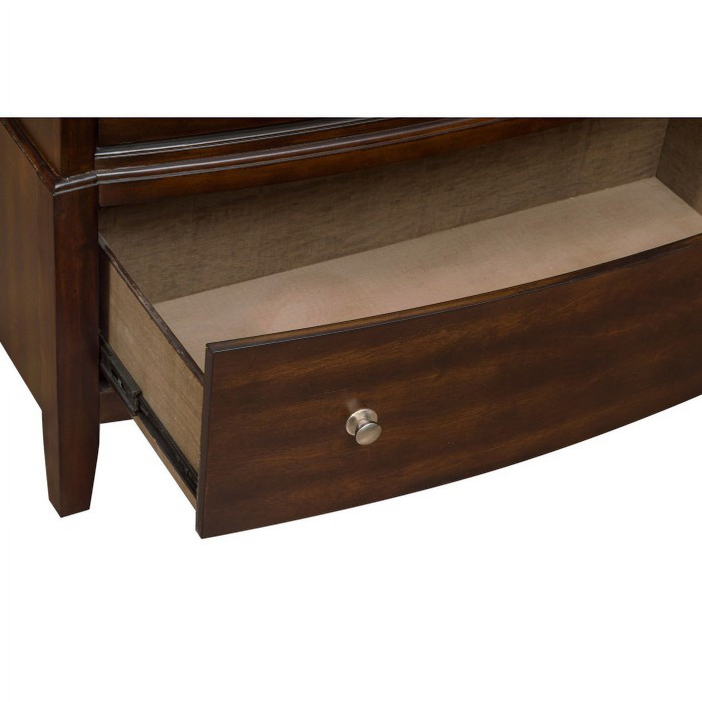 Home Elegance Cherry Wood Chest with Nickel Drawer Front