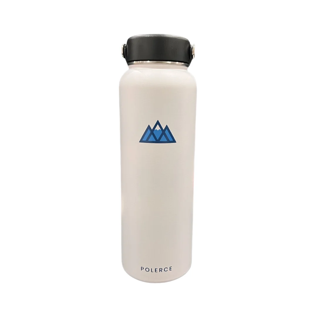 Vacuum Insulated Bottle - Stainless Steel Thermally Insulated Flask with Flex Cap - 40 fl oz - White - by Polerce