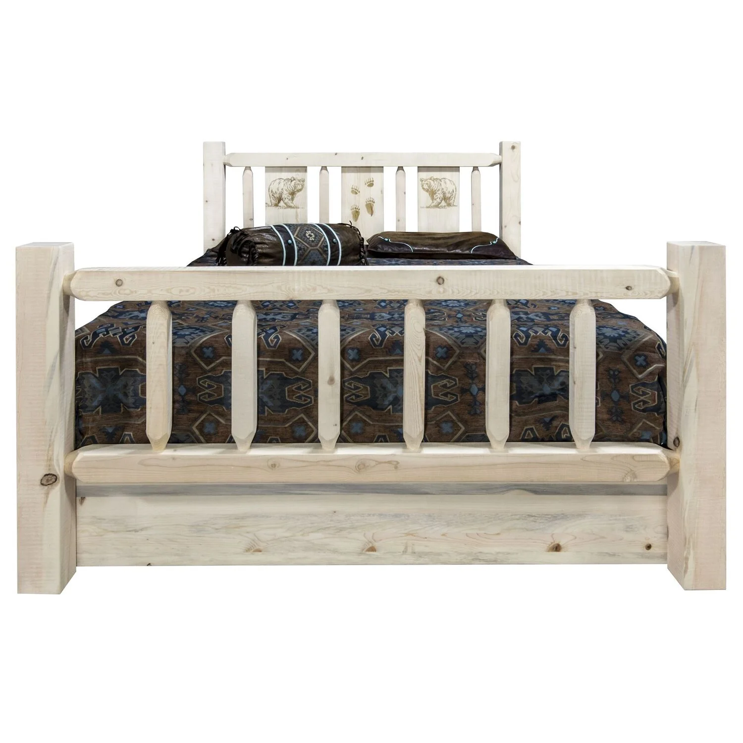 Montana Woodworks Homestead Handcrafted Solid Wood Twin Storage Bed in Natural