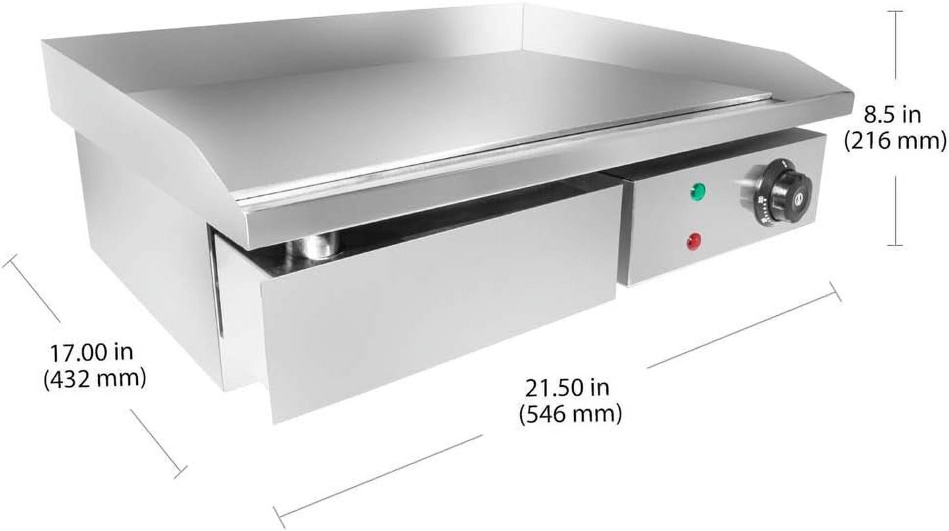 Flat Top Griddle | Teppanyaki Grill With Single Thermostat | Griddle | 21.50’ X 16.00’ | 110V