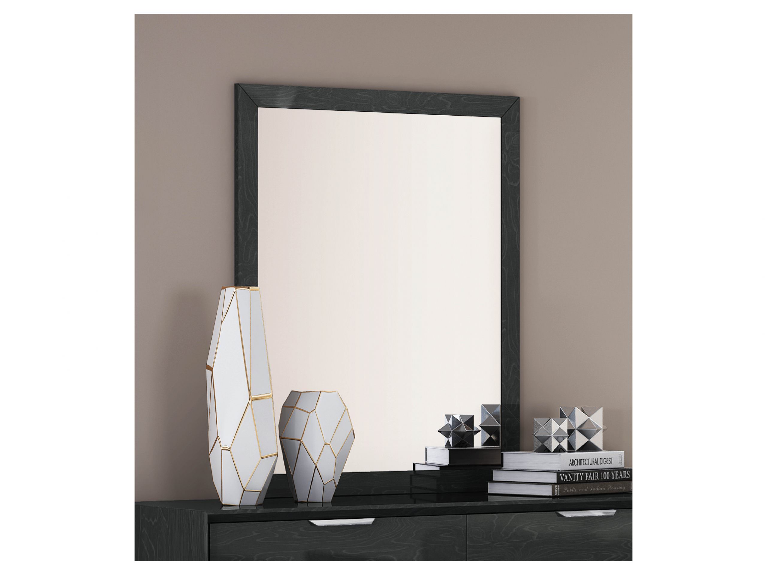 Whiteline Navi high gloss Black Dresser Double DR1354-BLK