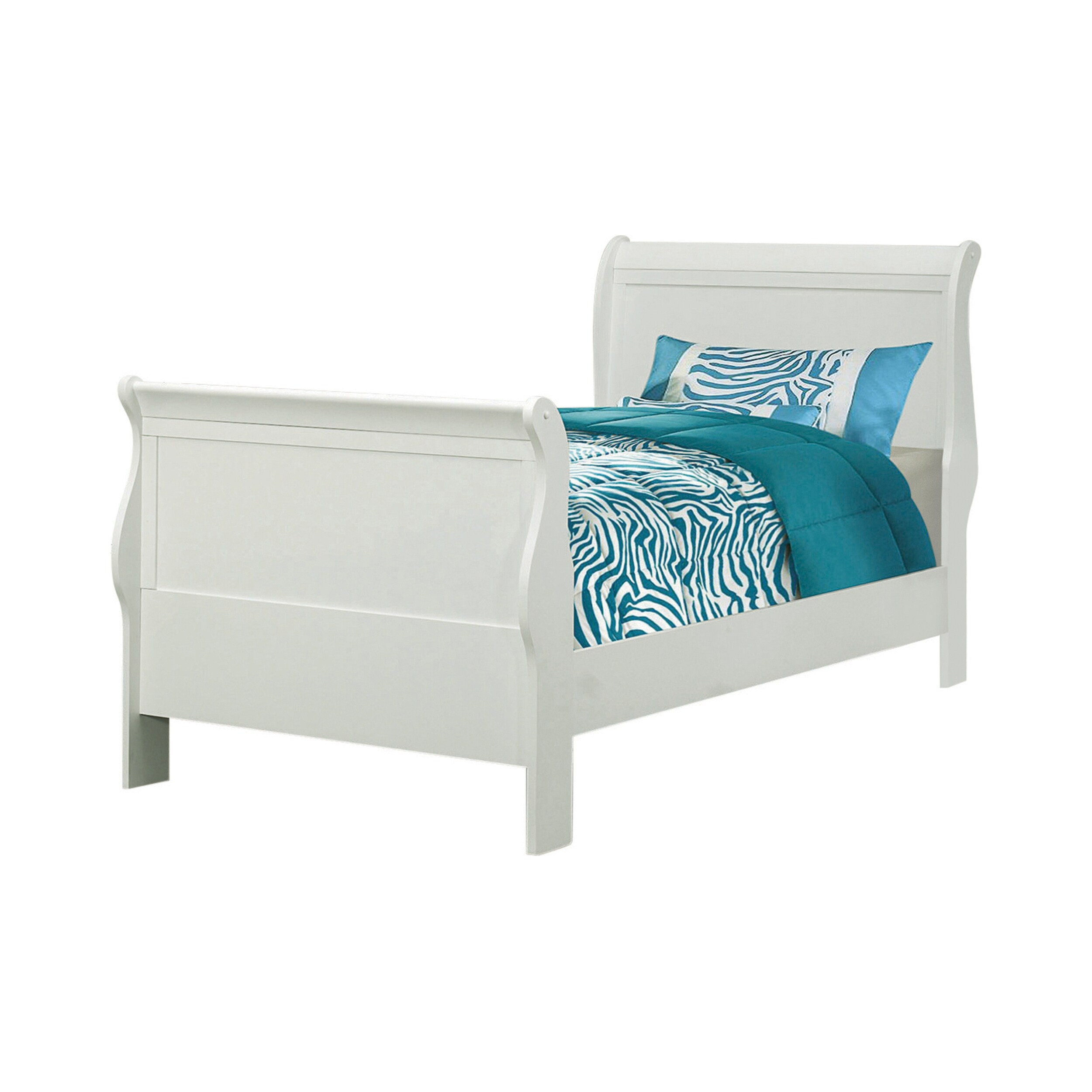 Hilltop White Panel Sleigh Twin Bed