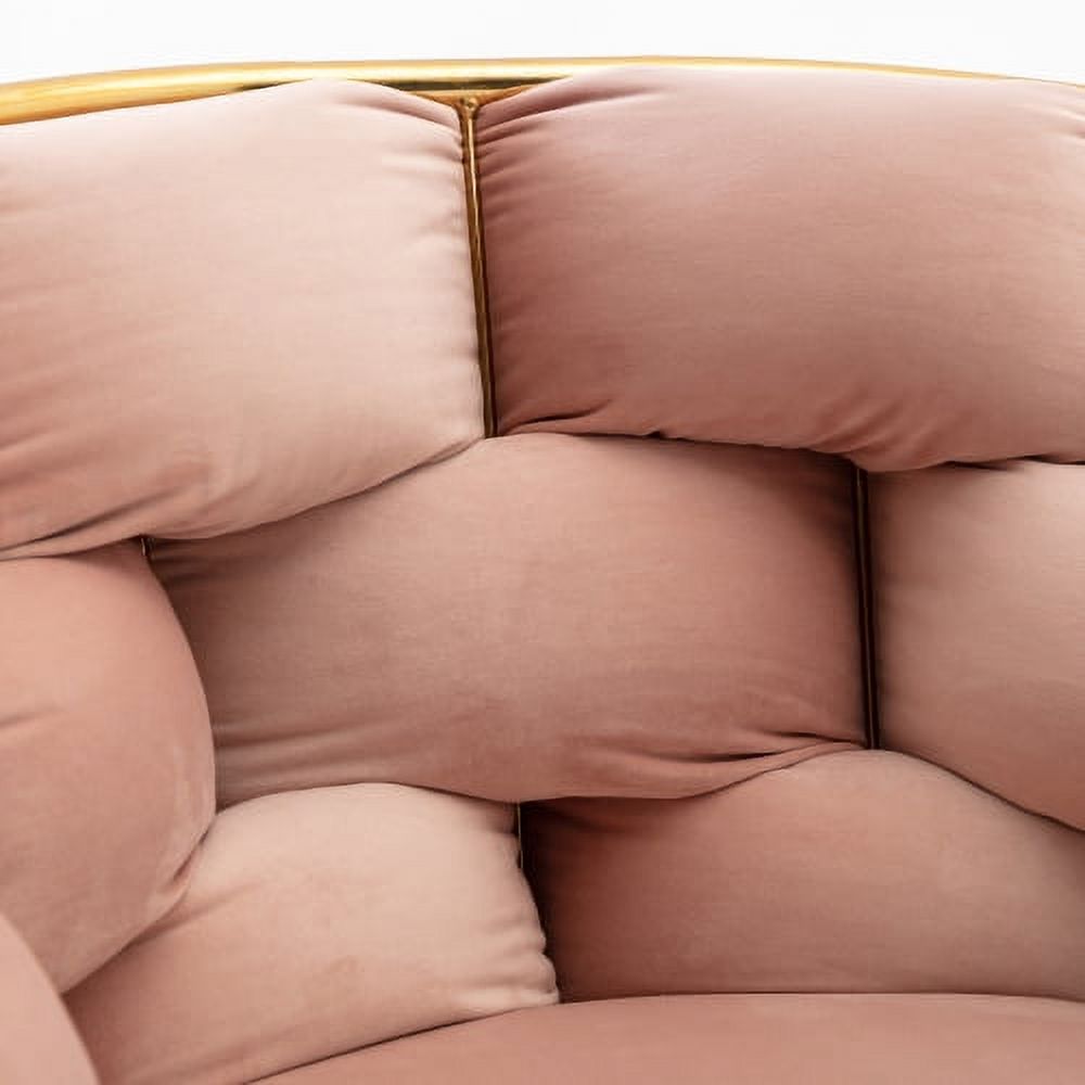 Motent Luxury modern simple leisure velvet single sofa chair bedroom lazy person household dresser stool manicure table back chair, Pink