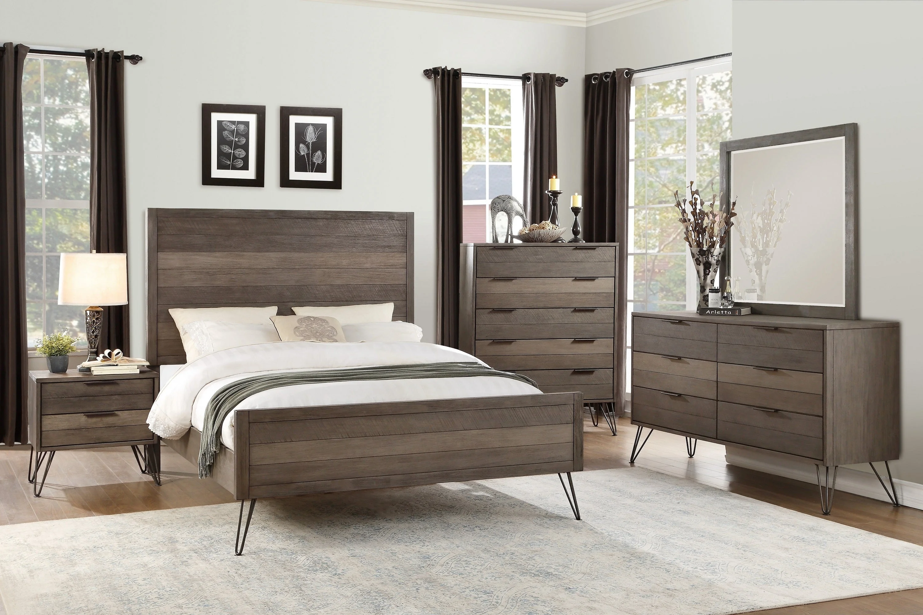Elegance Rest 3-Tone Gray Eastern King Bed
