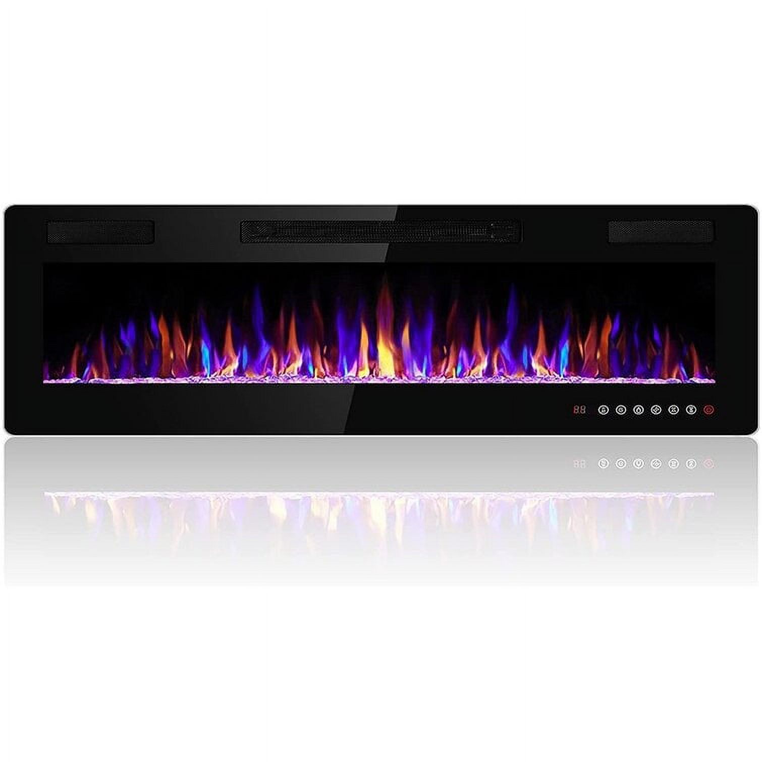 Bossin  36 to 72 inch Electric Fireplace Ultra-Thin and Silence Linear Recessed Wall Mounted Fireplace with Remote Control 30*18.11*4 inches Glossy