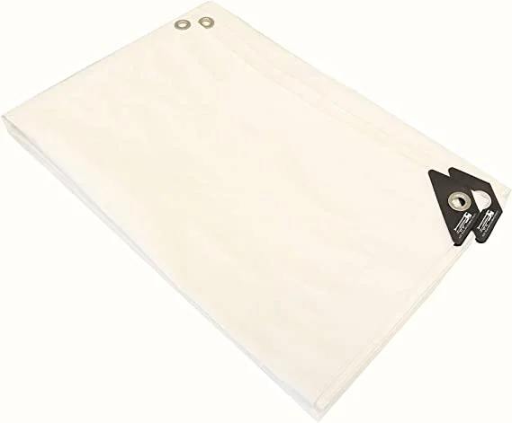 10 Mil Waterproof White Tarp H.D. Reinforced Corners (Industrial Quality) (9'x12')