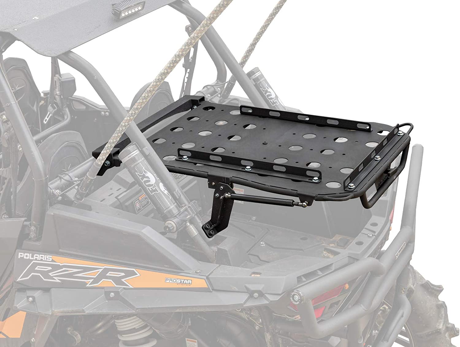 SuperATV Cargo Rack Alpha for 2014+ Polaris RZR XP 1000/XP 4 1000|2016+ RZR XP Turbo/XP 4 Turbo|Doubles as a Cargo Rack and Spare Tire Carrier|Fits up to a 35