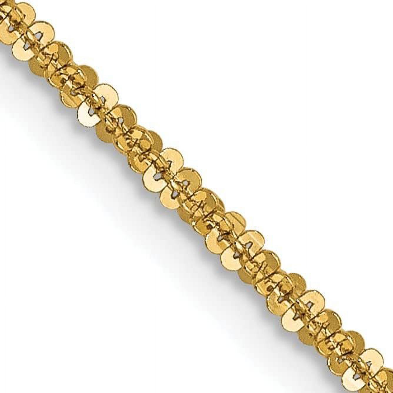Solid 14K Yellow Gold 1.7mm Cyclone Chain - 16