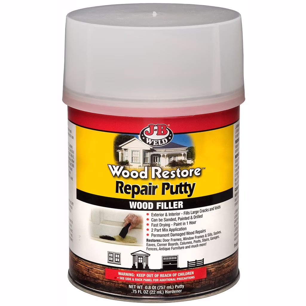 J-B Weld 40004 Wood Restore Repair Putty Wood Filler, 32 Oz, Each