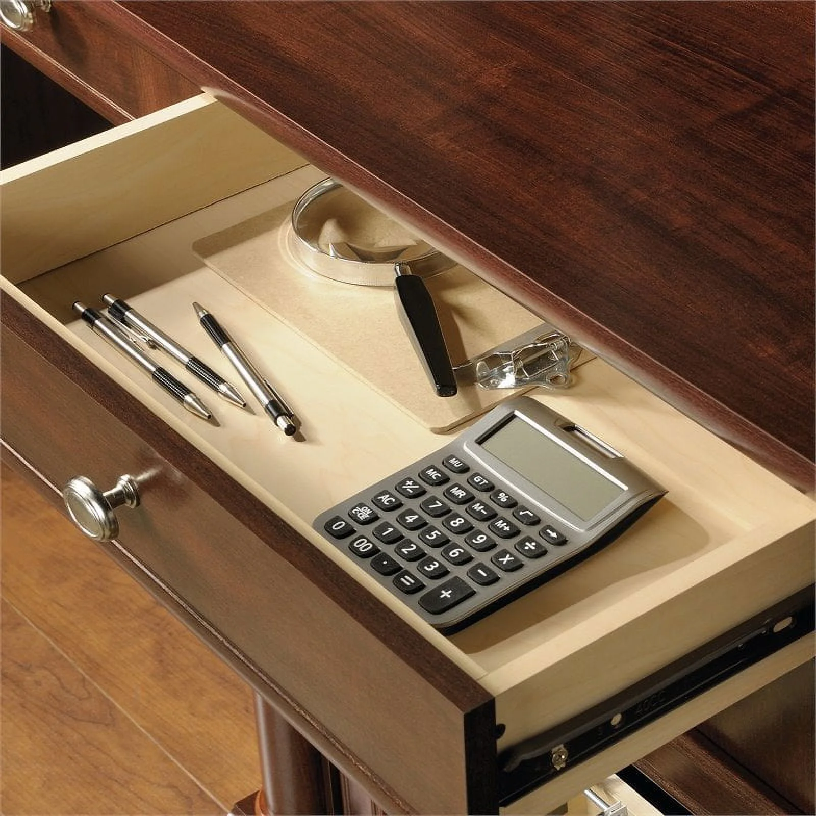 Bowery Hill Computer Desk with Hutch in Cherry