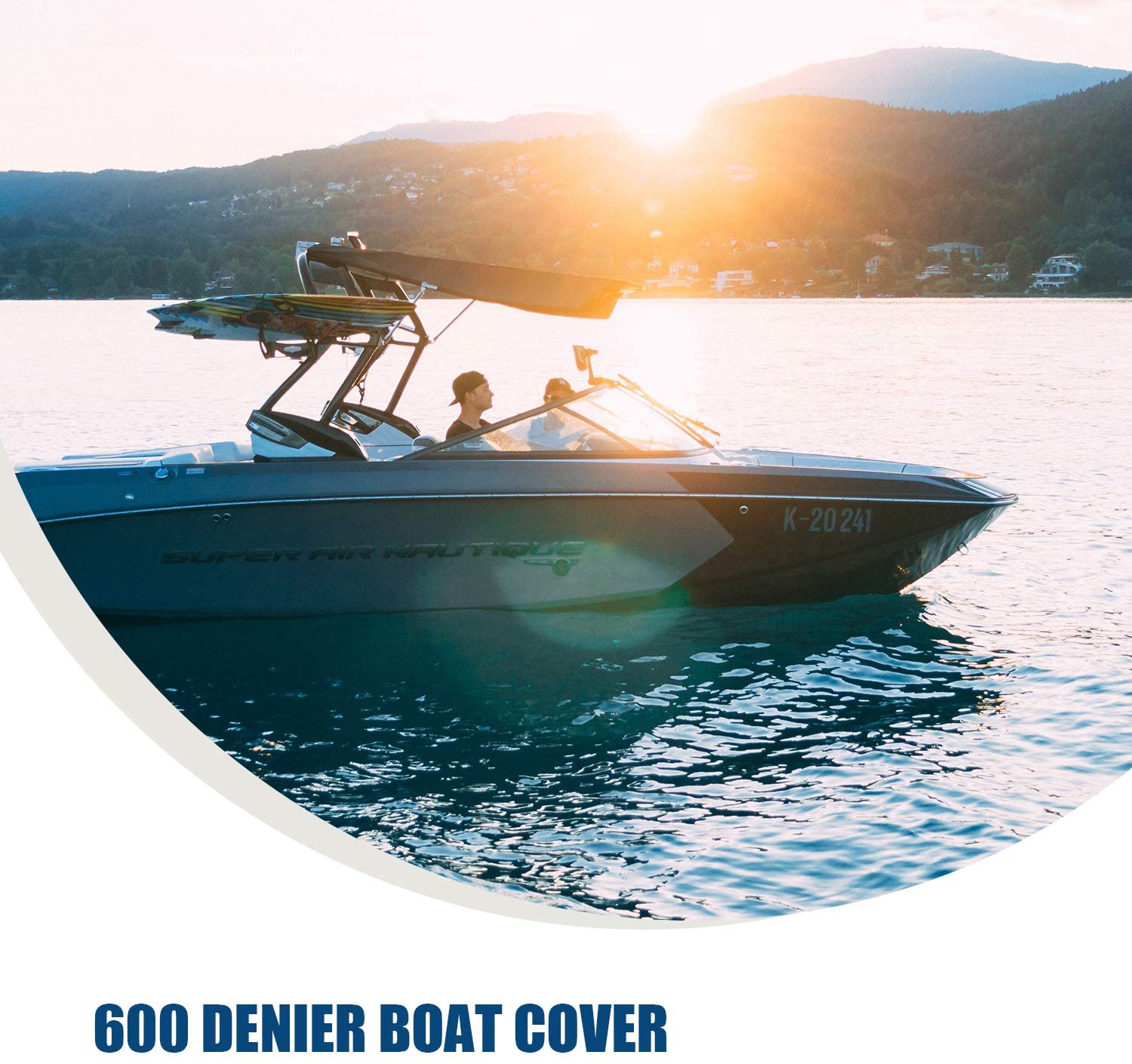Goodsmann 600 Denier boat cover ,water resistant,weather protection,trailerable,Silver Poly, Center Console Covers 9921-0132-32 (B Fits 20-22 V-Hull, Boats,Beam width to 102)