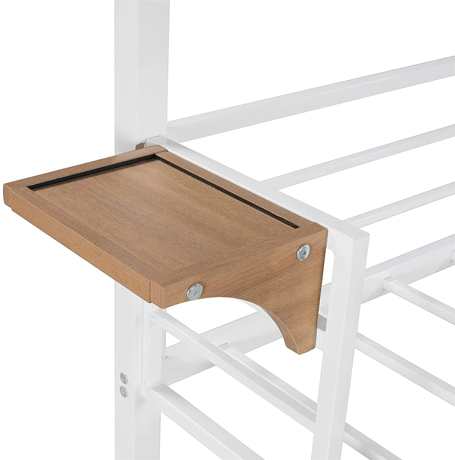 SOGES Twin Over Twin Metal Bunk Bed, Metal House bed with Slide, White