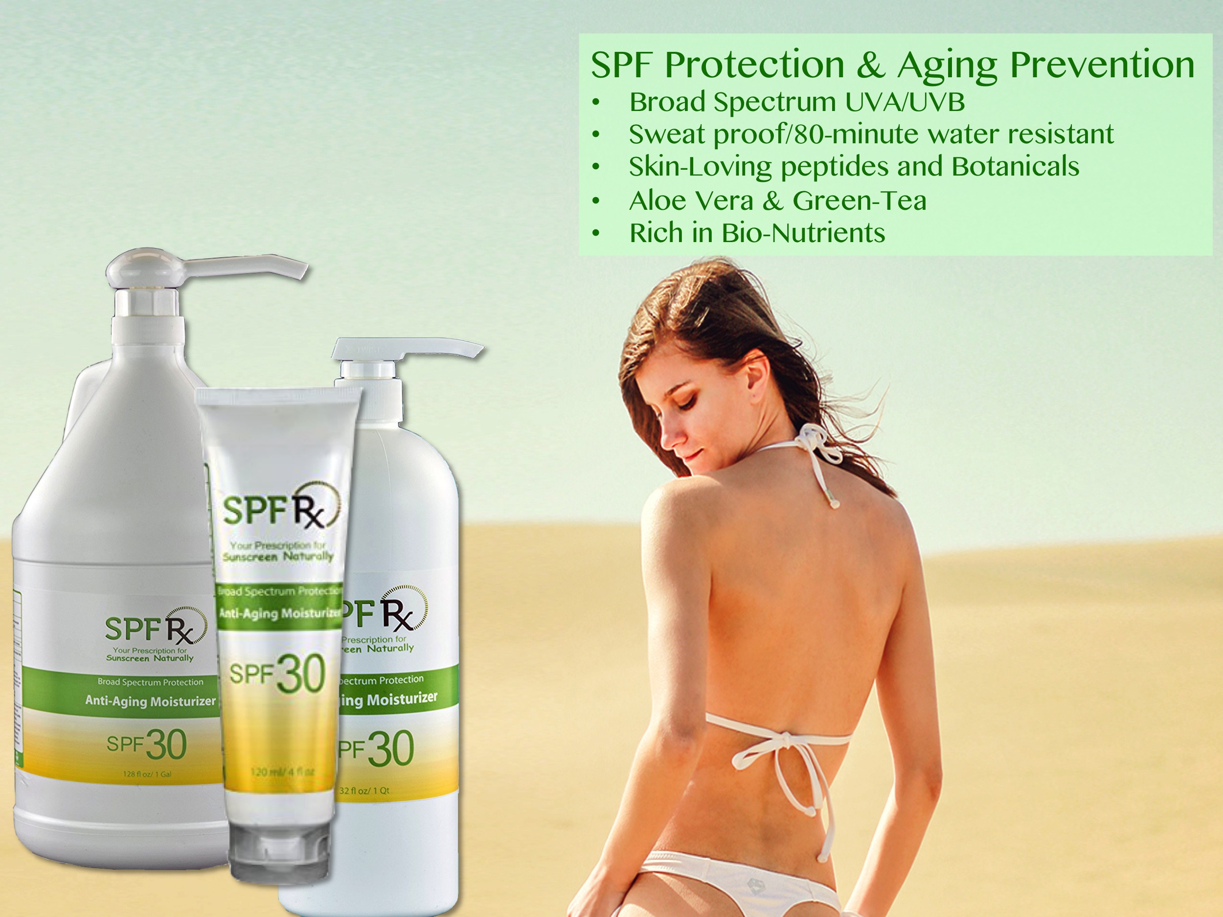 SPF Rx SPF 30 Anti-aging Sunscreen Paraben Free, 1 Gallon