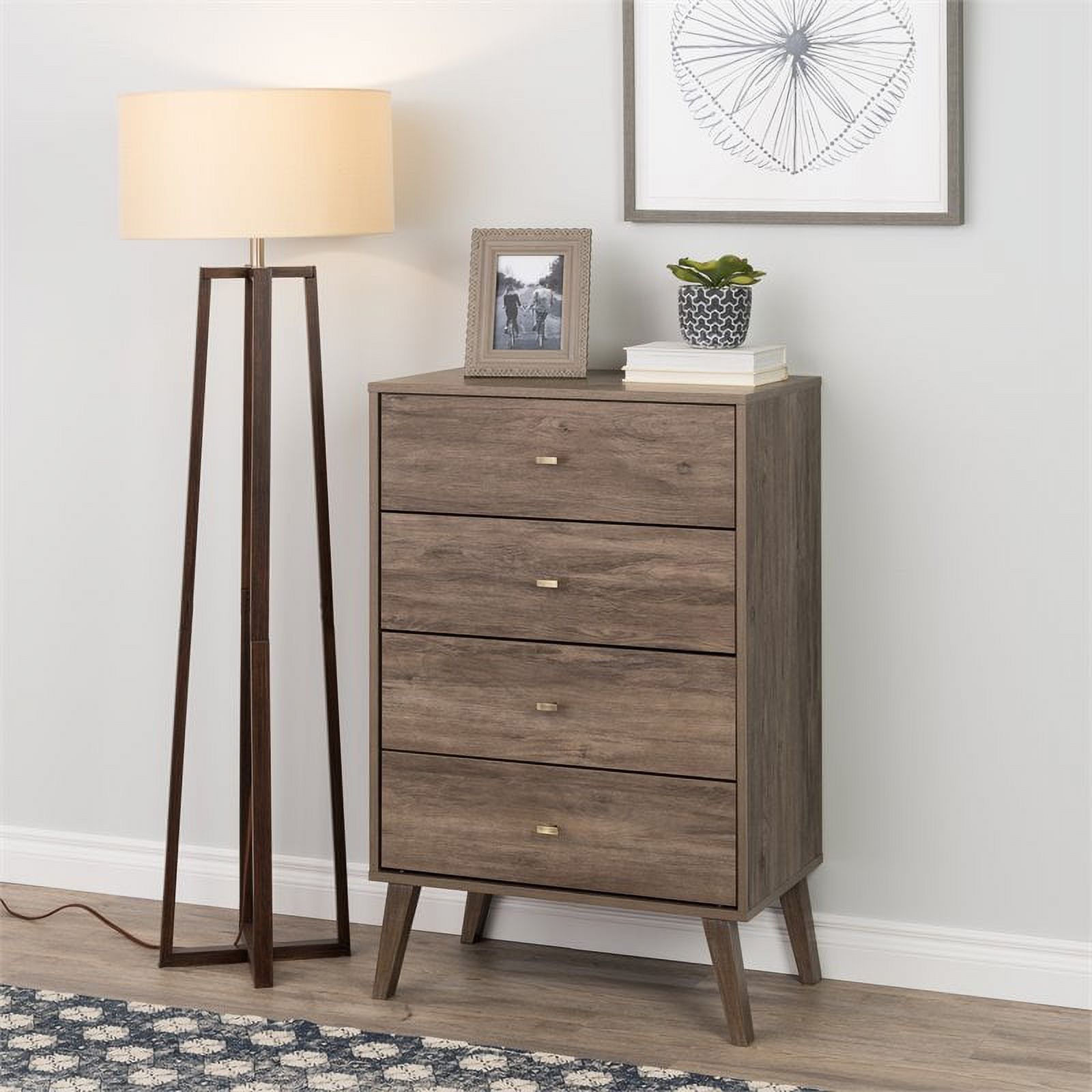 Home Square 2-Piece Set with Modern Tall 6-Drawer Chest & 4-Drawer Chest