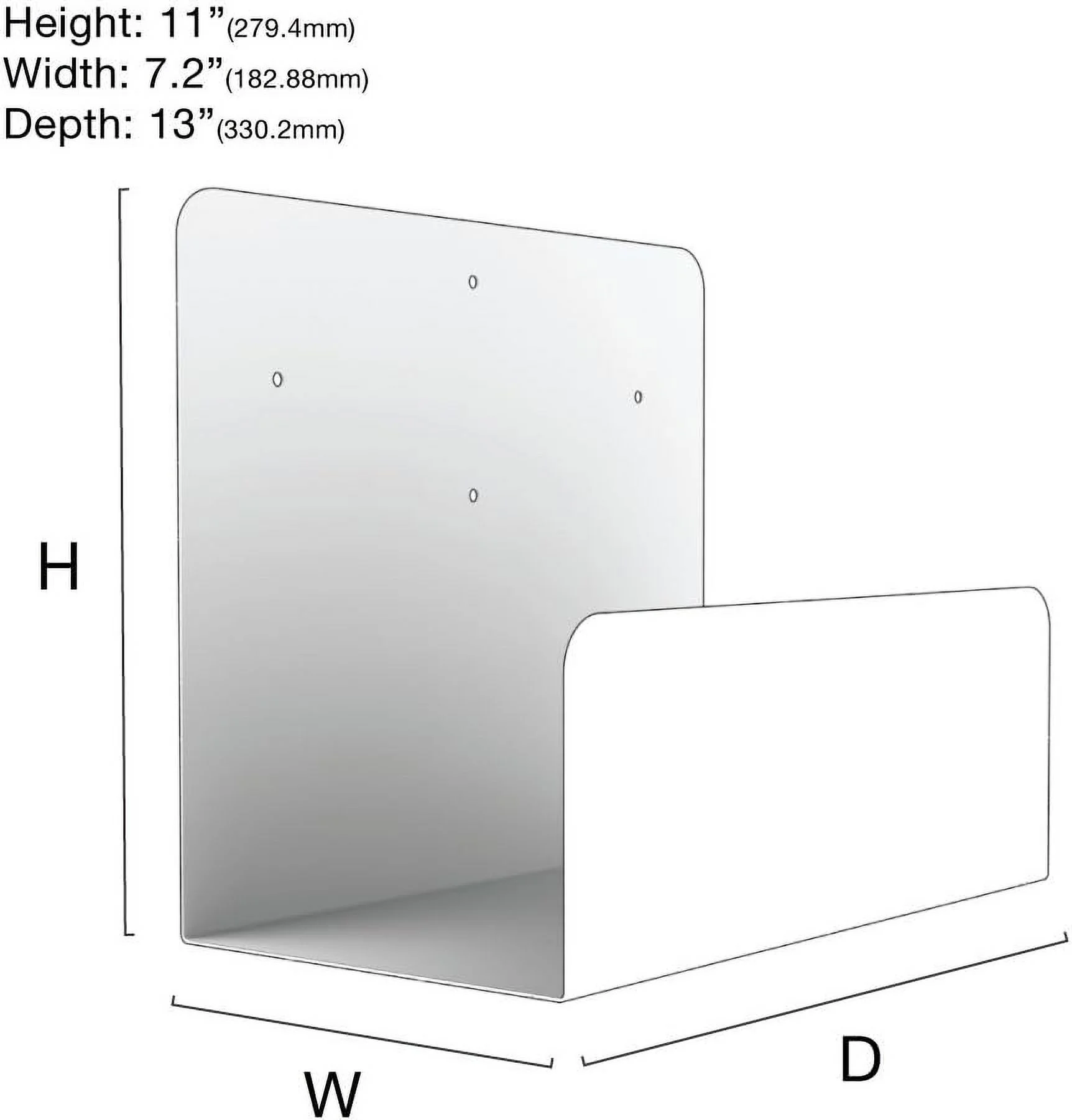 Side Mount 174-11H X 7.2W X 13D | Computer Wall Mount For Full-Sized Computer Towers | Made In America