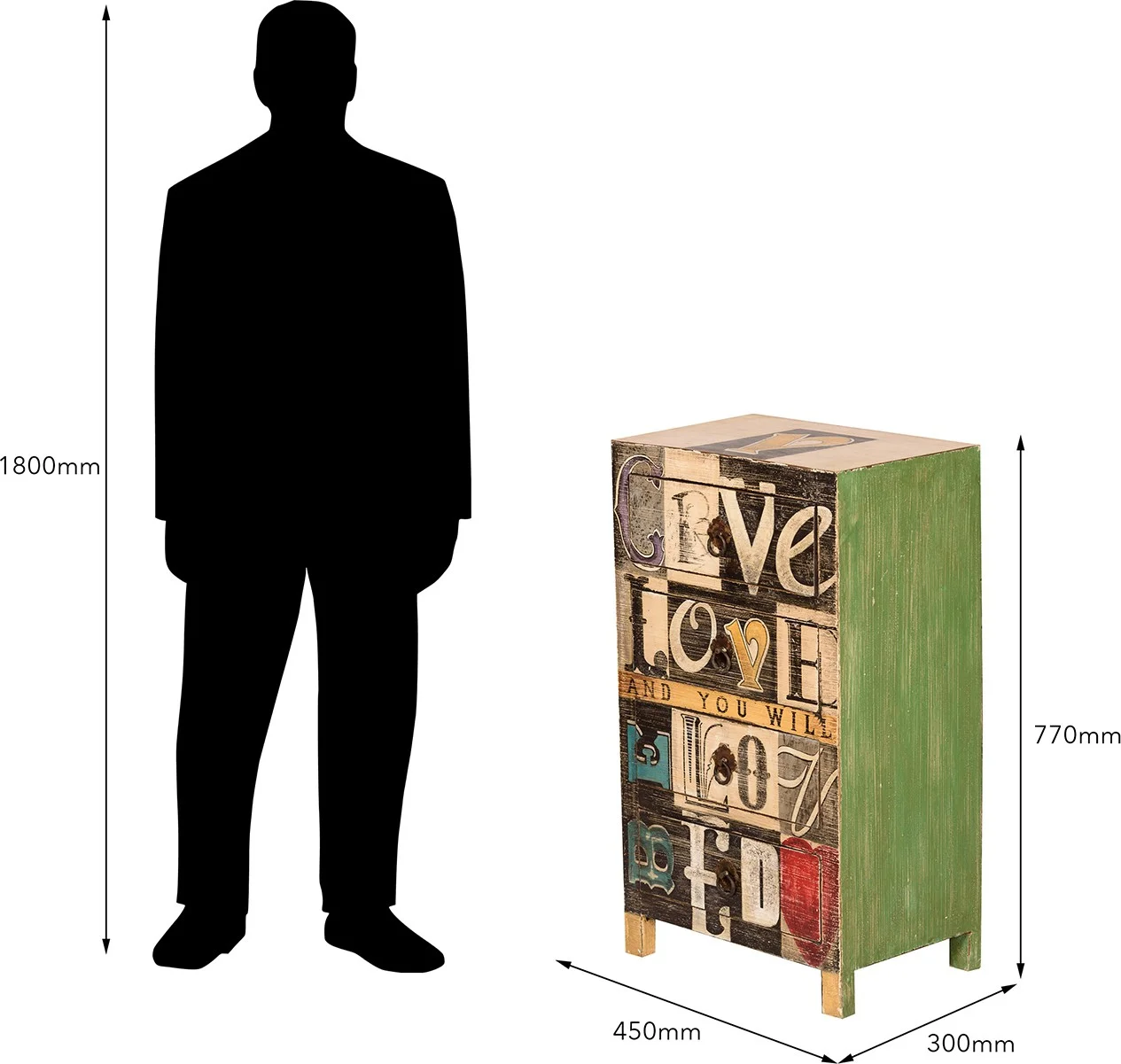 Painted Chest with 4 drawers for your living room