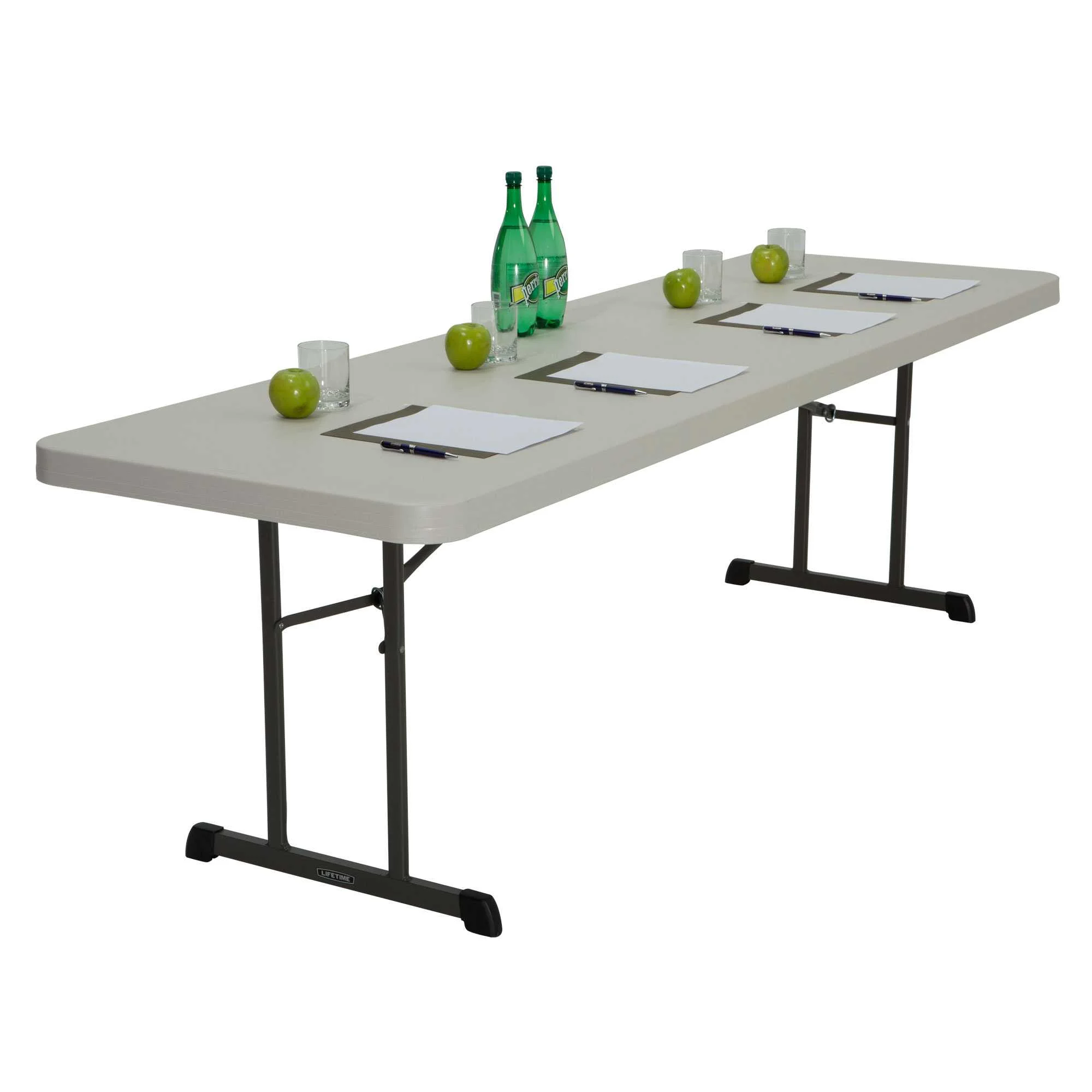 Lifetime 8 Foot Rectangle Folding Table, Indoor/Outdoor Professional Grade, Putty (80127)