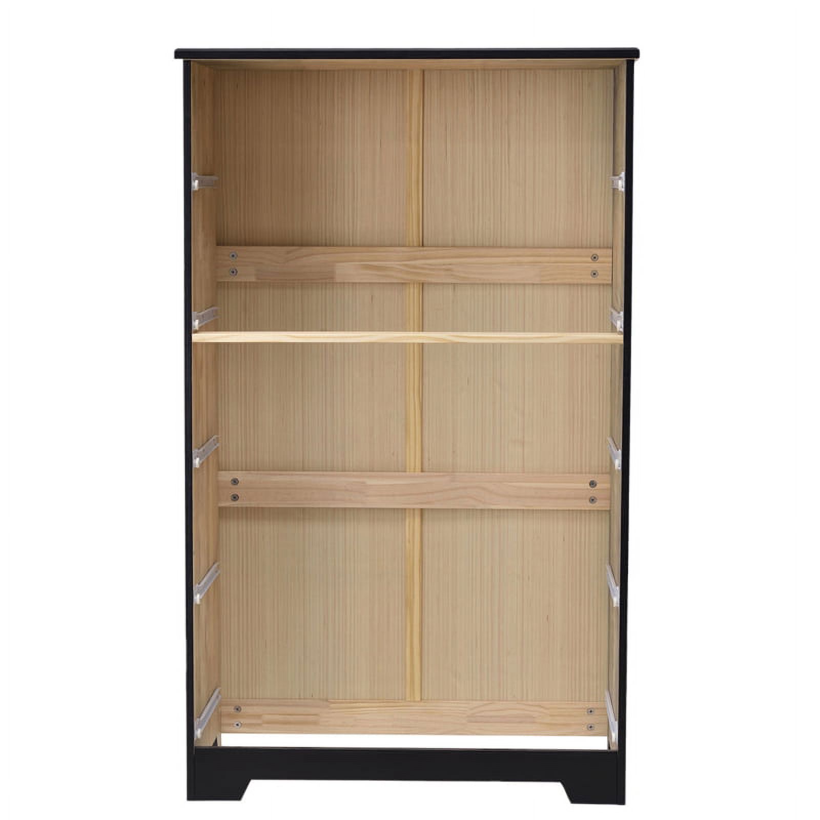 Home Square 2-Piece Set with Queen Captains Bed 5-Drawer Chest Dresser in Black