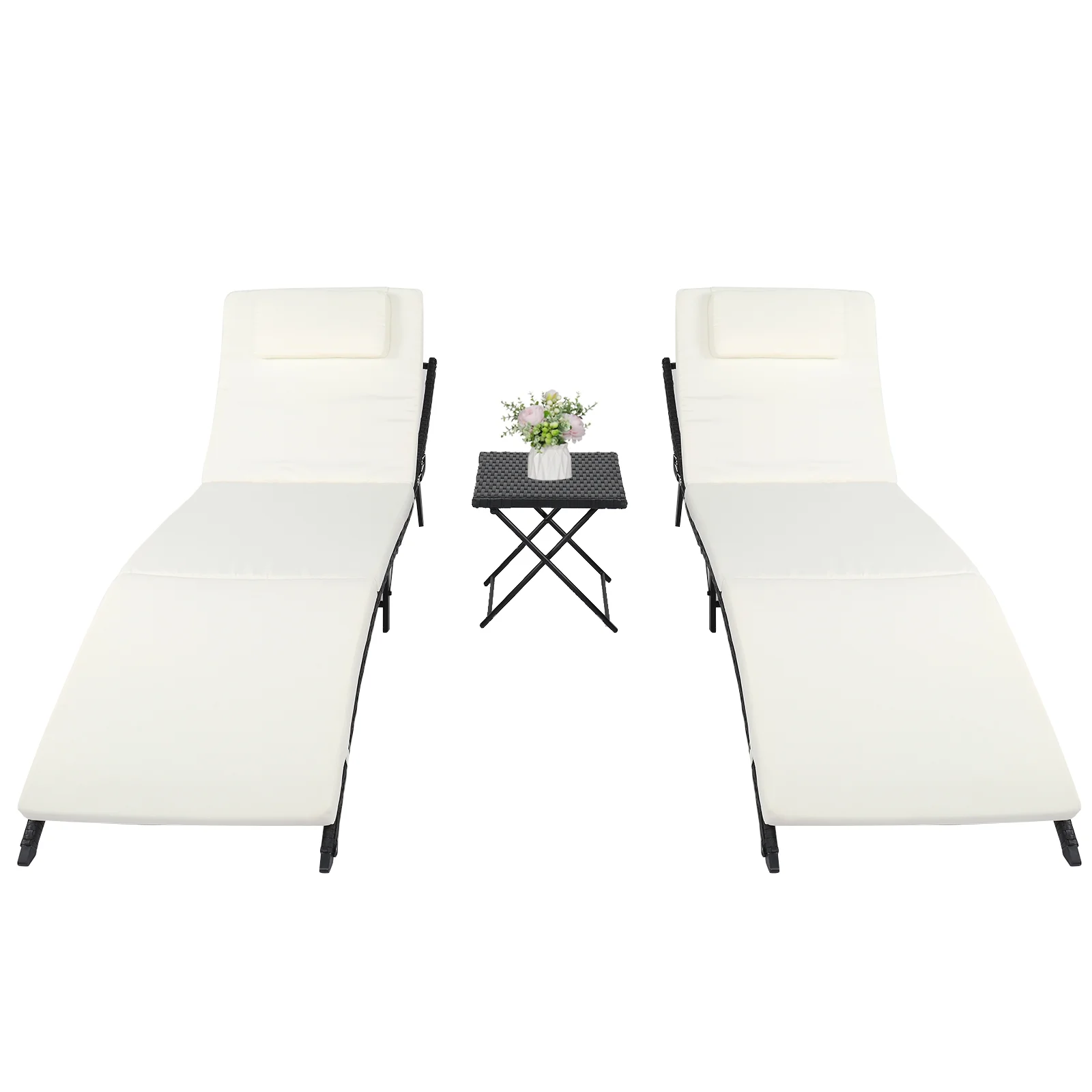 Folding Bed Three-Piece Set-Black Four Lines