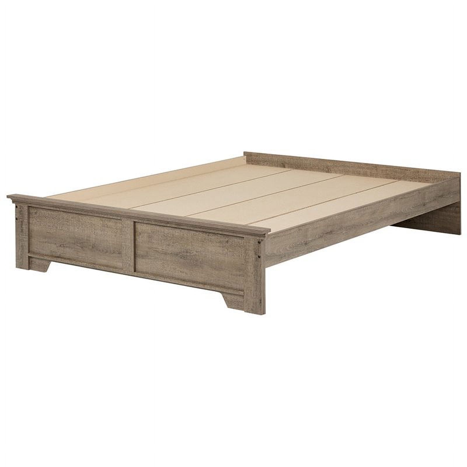 Pemberly Row Modern Queen Wood Platform Bed in Weathered Oak