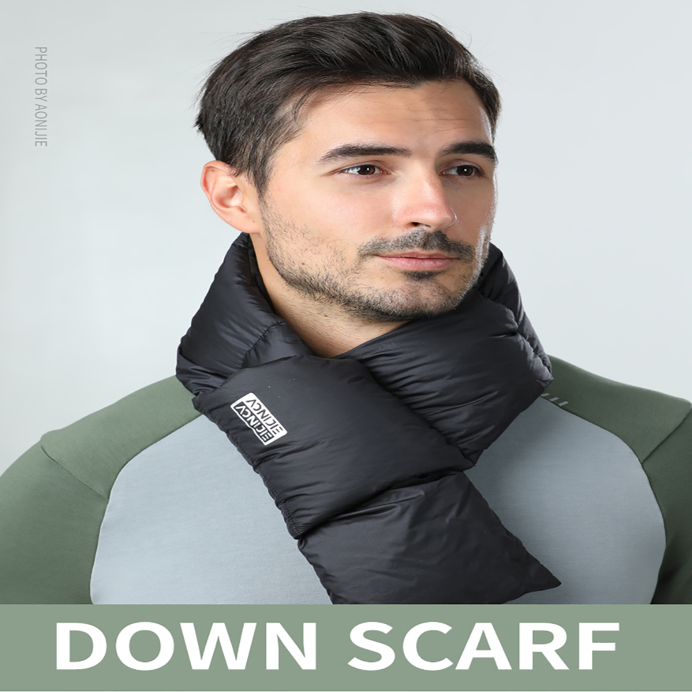 AONIJIE Down Puffer Scarf Waterproof and Warm Winter Scarf for Outdoor, Camping, Skiing