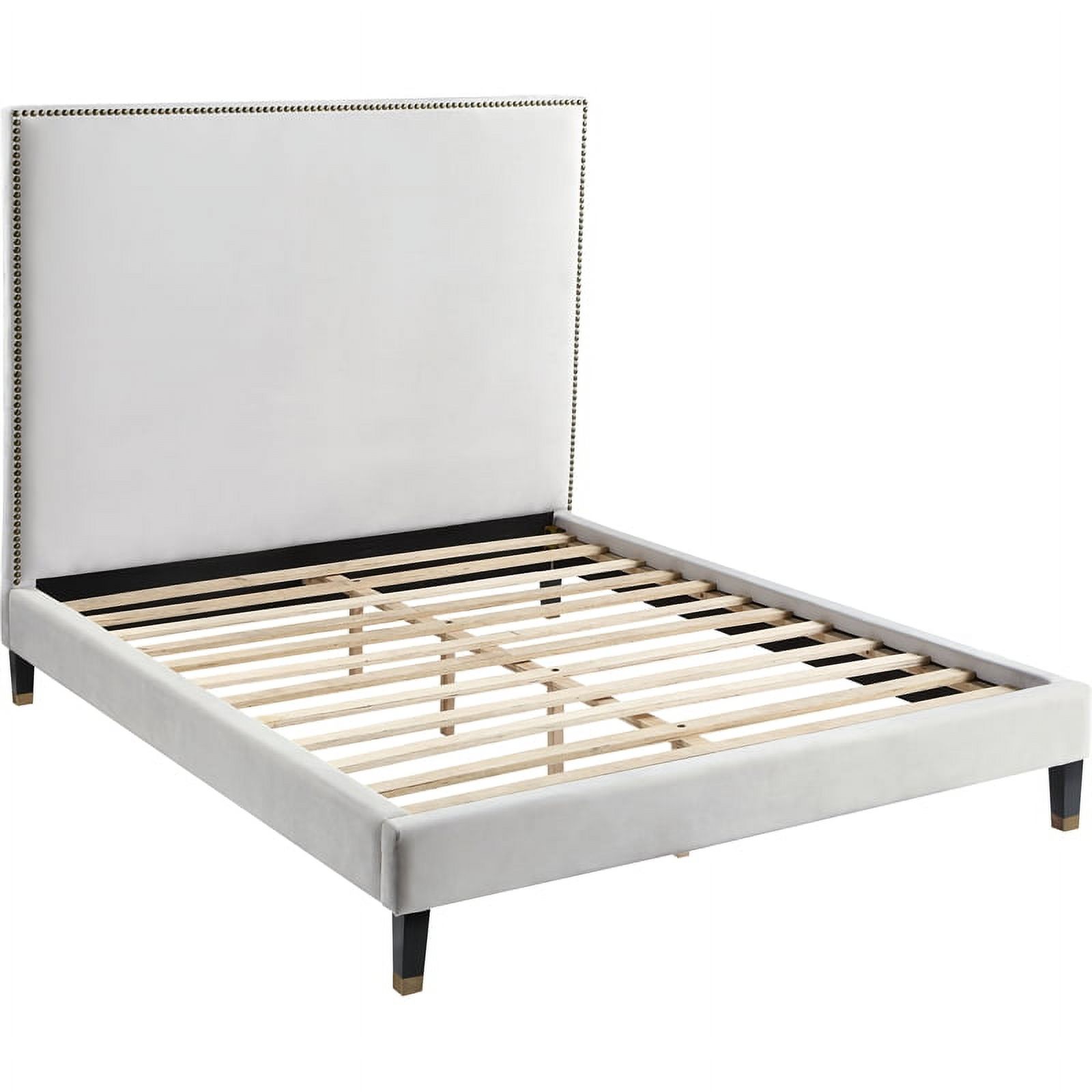 Meridian Furniture Harlie Cream Velvet Full Bed