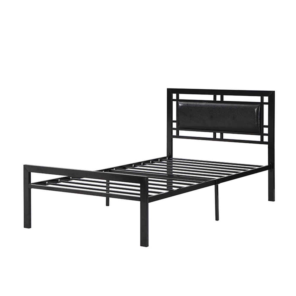 Twin Size Metal Bed Sturdy System Metal Bed Frame,Modern Style and Comfort to Any Bedroom,Black