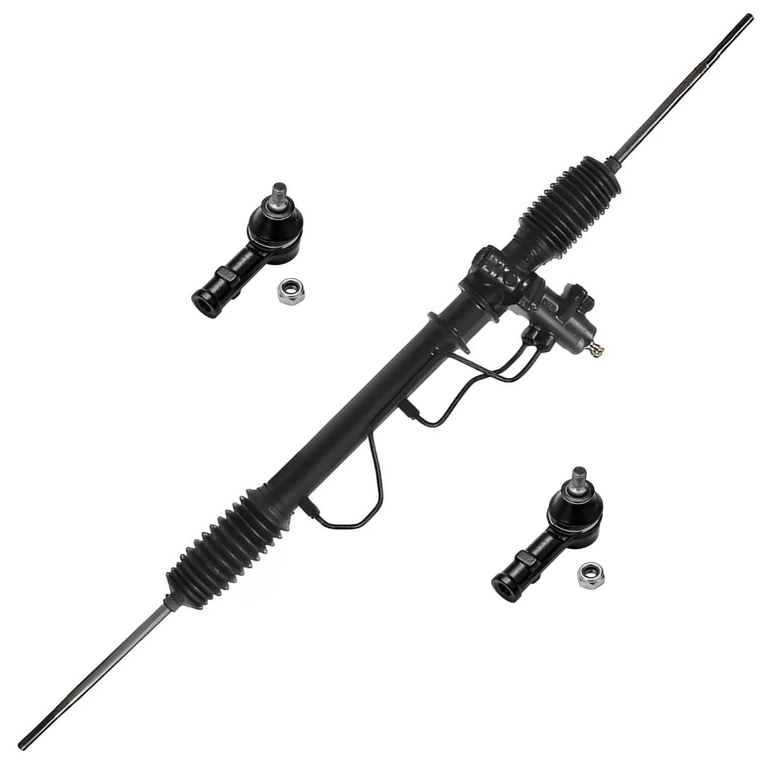 Detroit Axle - Power Steering Rack & Pinion + Outer Tie Rods Replacement for Dodge Colt Eagle Summit Mitsubishi Mirage Plymouth Colt - 3pc Set