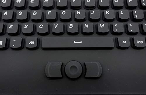 DSI Keyboard with Integrated Mouse Button - Industrial IP68 Waterproof Rugged Silicone IKB108, Black