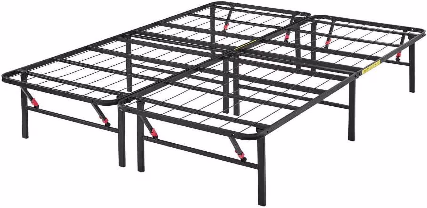 OUWI Foldable Metal Platform Bed Frame with Tool Free Setup, 14 Inches High, Sturdy Steel Frame, No Box Spring Needed, King, Black