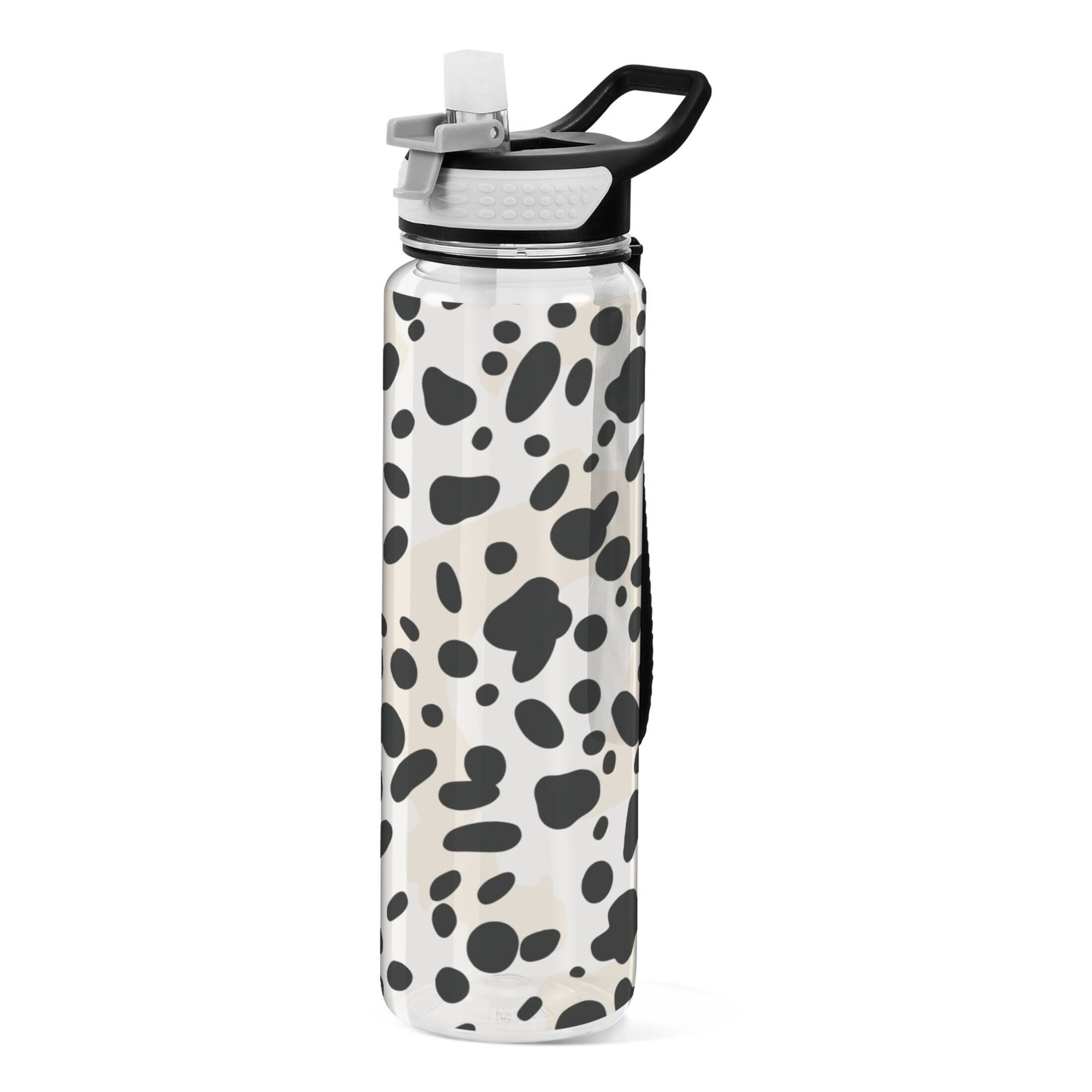 Leopard Dots 32oz Water Bottles with Straw Tritan Leakproof Sports Bottle BPA Free Clear for Fitness Gym Swimming Cycling