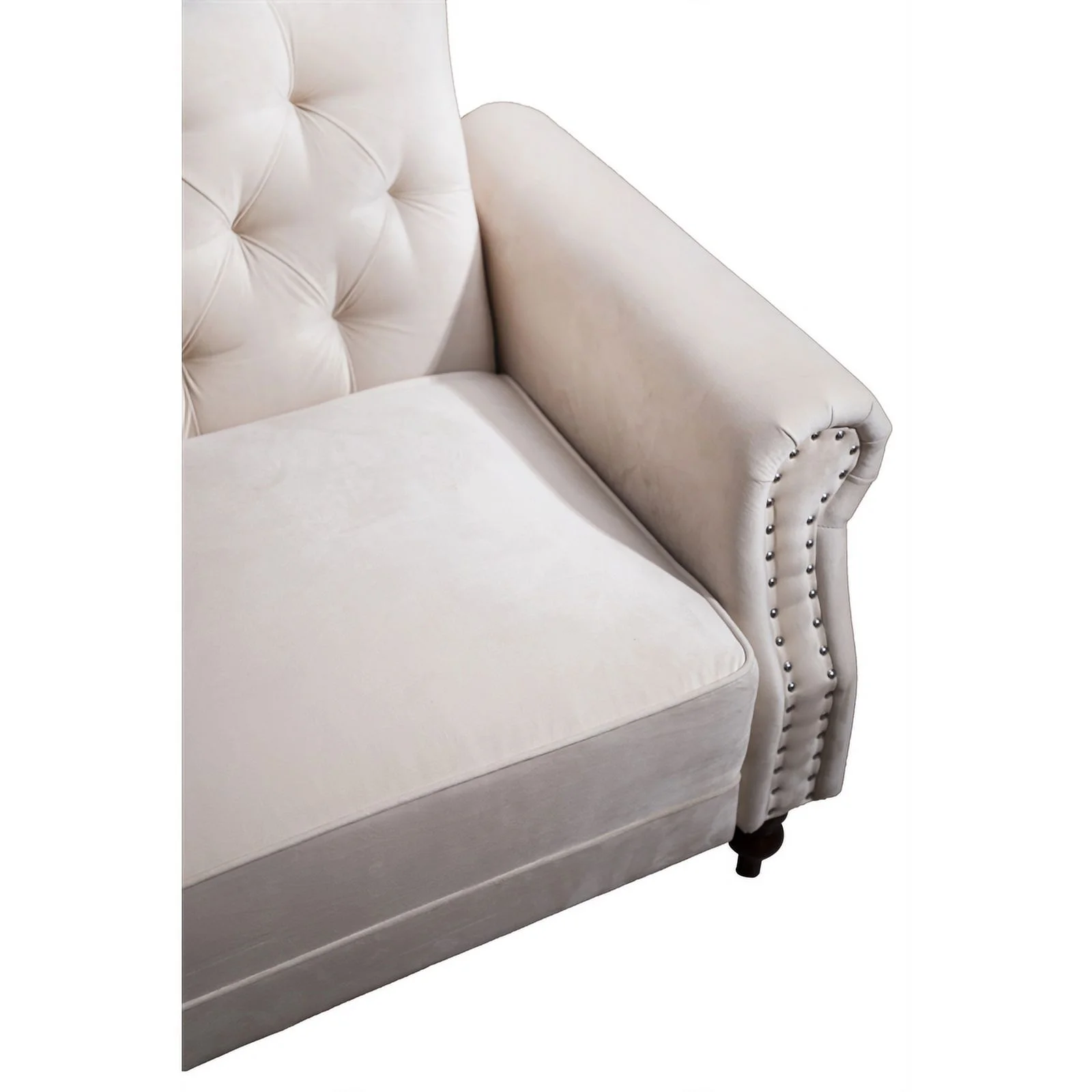 87.8'' Convertible Cream Velvet Sofa Bed Sleeper