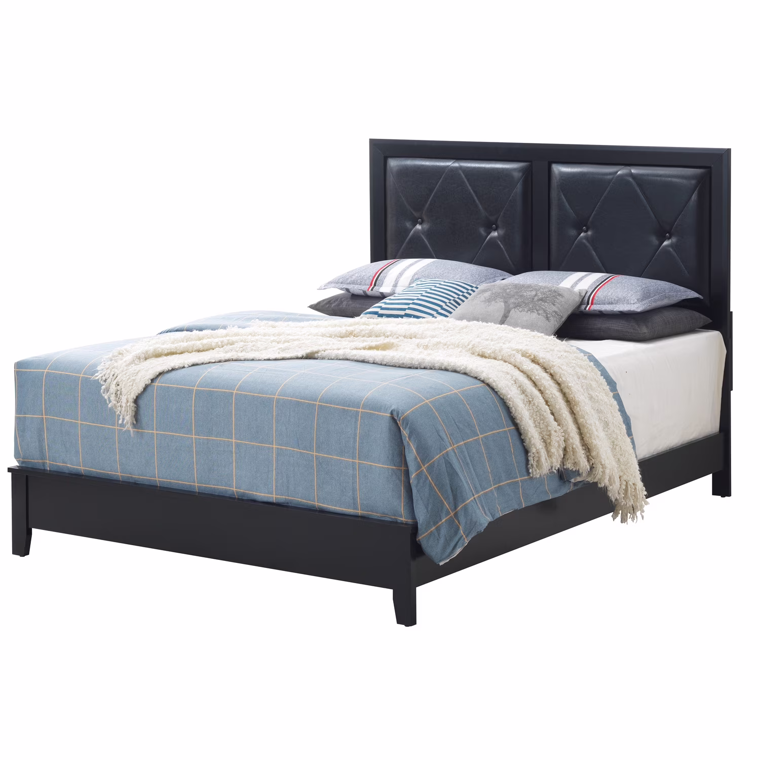 Glory Furniture Primo Queen Panel Bed in Black