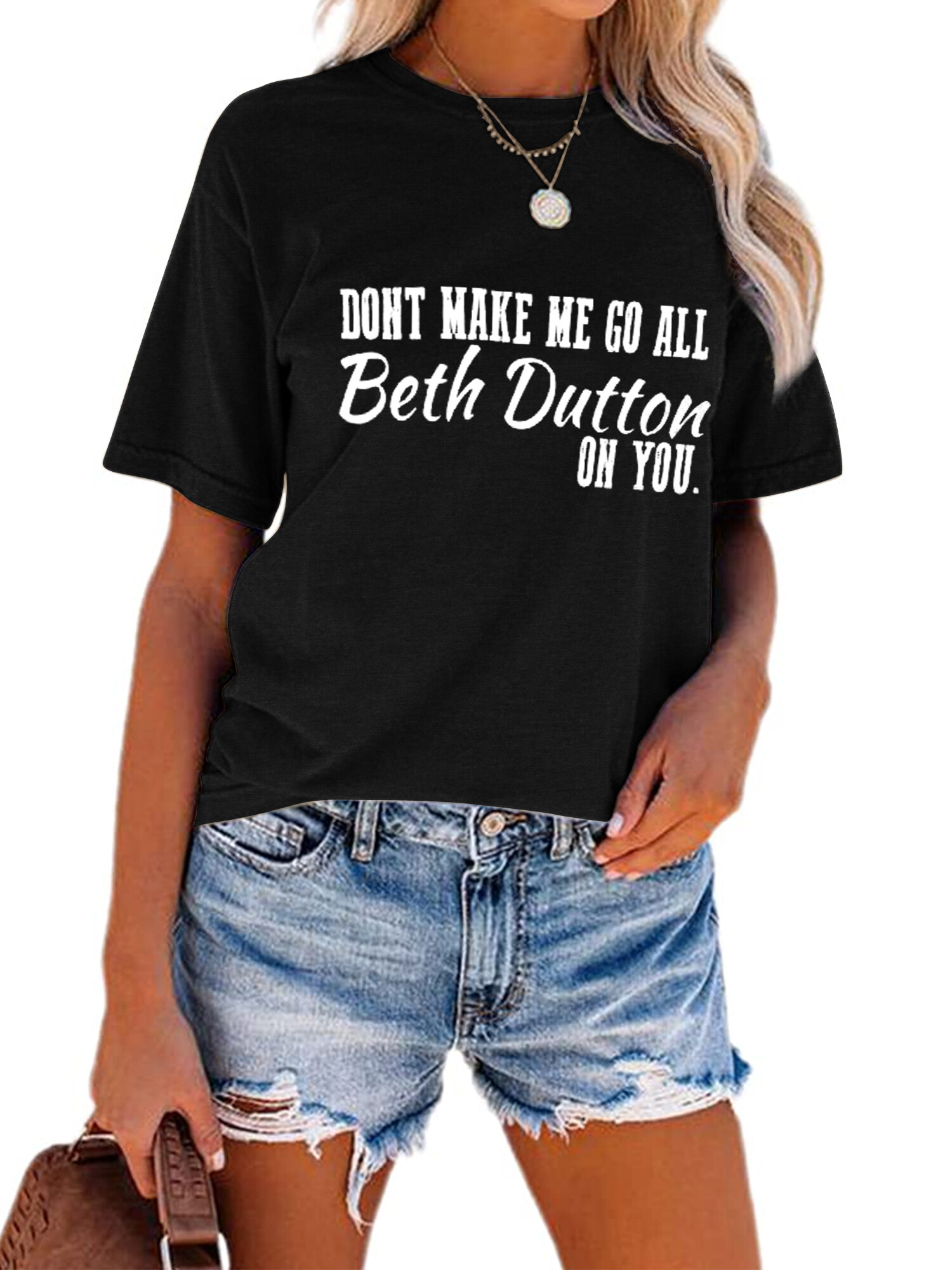XCHQRTI Beth Dutton Shirts Yellowstone T Shirts Short Sleeve Women Graphic Tees Clothes Apparel