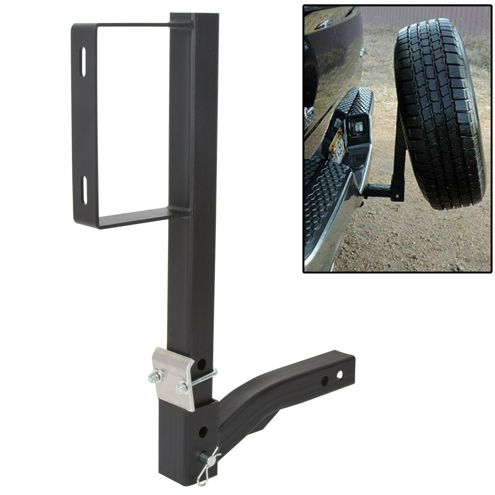 RV Truck Receiver Hitch Spare Tire Mount Heavy Duty Steel Powder Coated