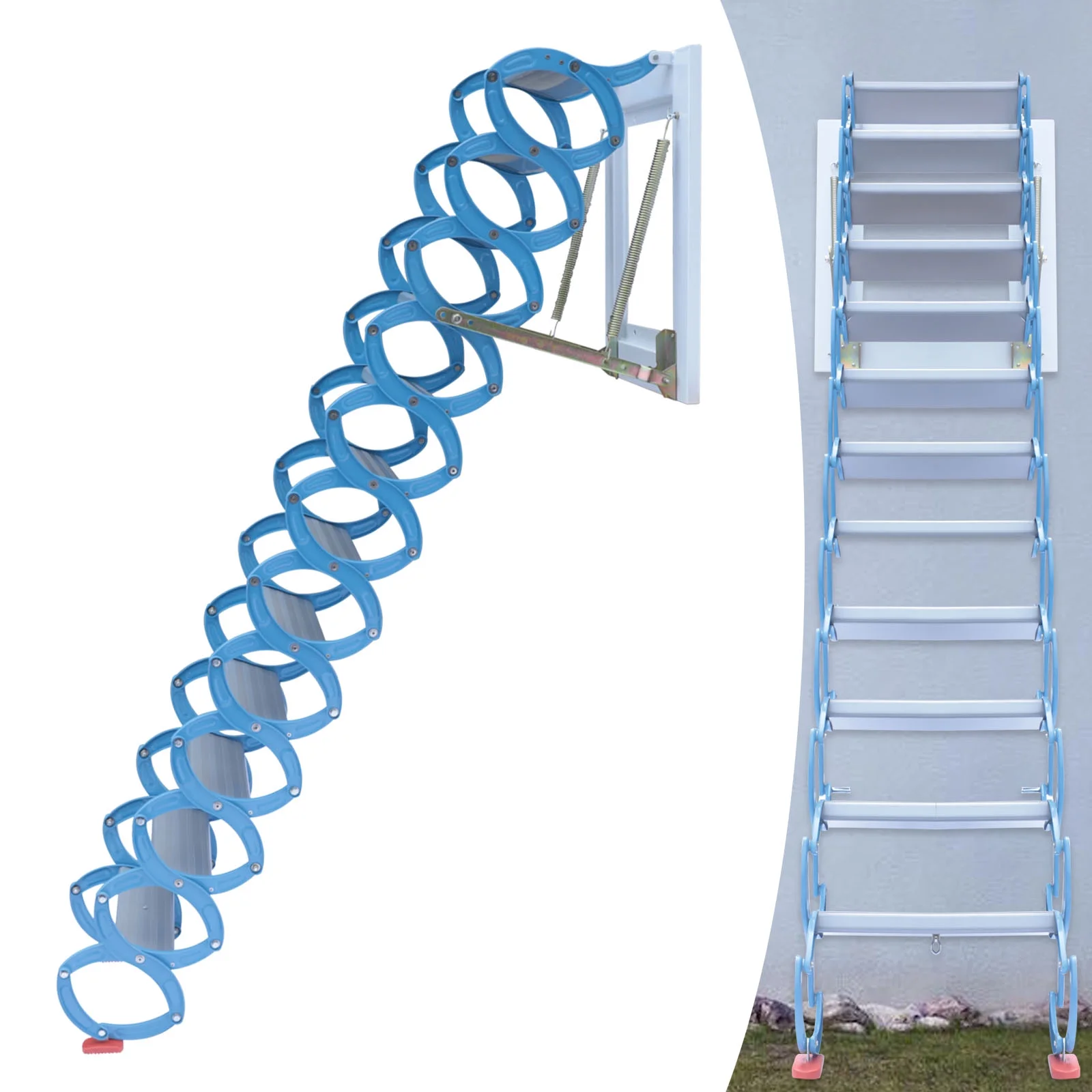 Attic Ladder Loft Stairs Steps Ladder Folding Pull Down Stairs 12.5ft Height