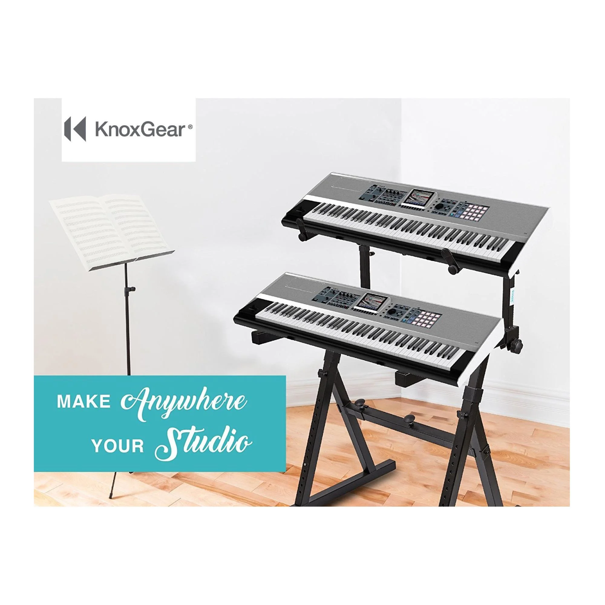 Knox Gear Z-Style Two Tier Electronic Keyboard Piano Stand (Version 2)